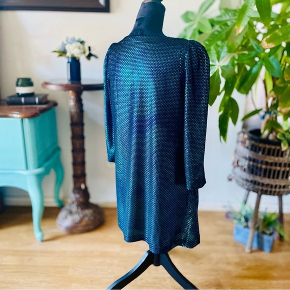 Free People Diamonds Are Forever Mermaid Mini Dress in Metallic Blue Small - Picture 9 of 15